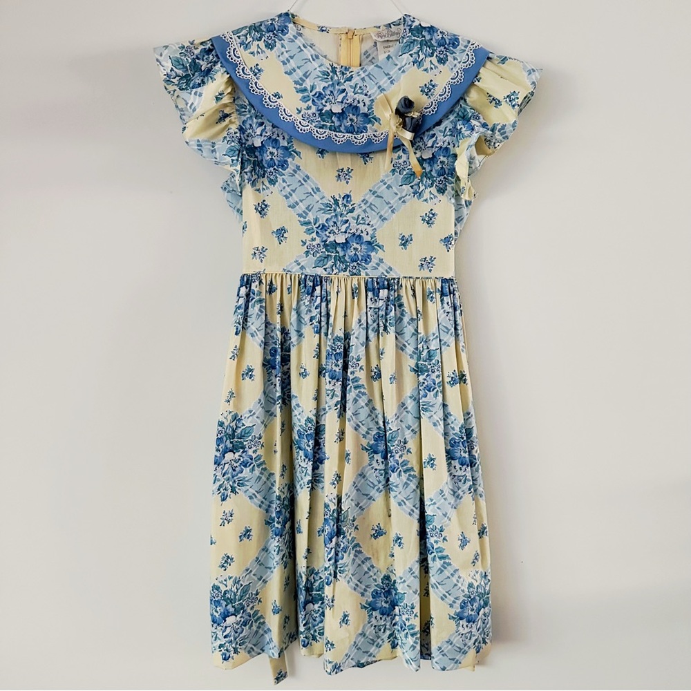 Vintage ‘90s Pastel Yellow and Blue Floral Dress